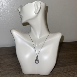 Sterling Silver 925 Necklace with little diamonds (real little diamonds). 18”